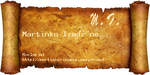 Martinko Izméne névjegykártya